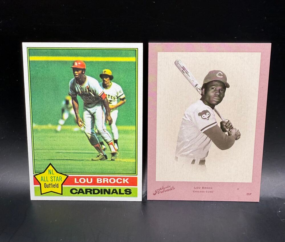 1976 Topps Lou Brock St. Louis Cardinals, Chicago Cubs 2005 Donruss Zenith 13/55